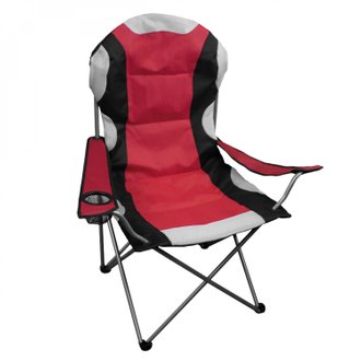 Chaise de camping pliable + Sac de transport - Rouge