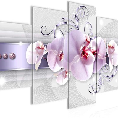 Runa Art Tableau Décoratif Mural Toile Imprimée 007951a Fleurs D'Orchidée 200 x 100 cm | 5 Panneaux Deco Prêt à Accrocher - RUN4061331006099 - 4061331006099