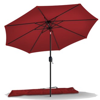 Parasol inclinable 2.70 x 2.40m avec housse de protection rouge