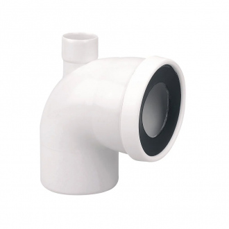 Pipe courte en PVC pour WC - FF - entrée additionnelle - Ø 100 x 40 mm
