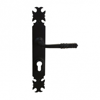 Poignées de porte Artistic Croix - trou de cylindre - fer noir