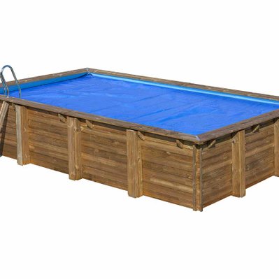 Bâche à bulles pour piscine bois rectangulaire Evora 6,20 x 4,20 m - Gré - 25509 - 8412081308340