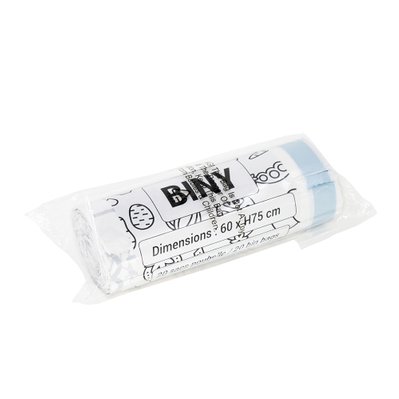Lot de 20 sacs poubelles BINY Blanc HDPE 50L - BINY - 3666162004262