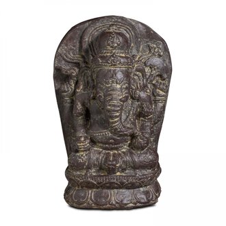 Statue de jardin en pierre Ganesh assis