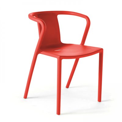 Lot 4 chaises plastiques polypropylène rouge - 106675 - 3663095043924