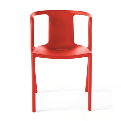 Lot 4 chaises plastiques polypropylène rouge - 106675 - 3663095043924