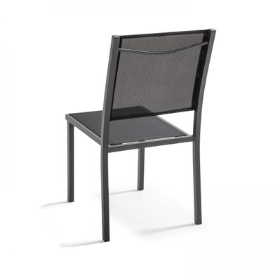Lot de 2 chaises de jardin en aluminium et textilène noir - 107150 - 3663095046574