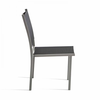 Lot de 2 chaises de jardin en aluminium et textilène gris - 107148 - 3663095046550