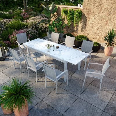 Table de jardin extensible en plastique/résine 180-230 cm Bianco 