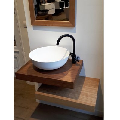 Plan vasque suspendu ZERO pour salle de bain design chêne 45 x 180 cm - ENC0118045R - 7427244023634