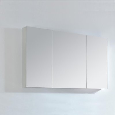 Armoire de toilette bloc-miroir 120 cm LIMPIO finition mélaminé blanc - LIM-1200-MIR-WHI - 3760282665881