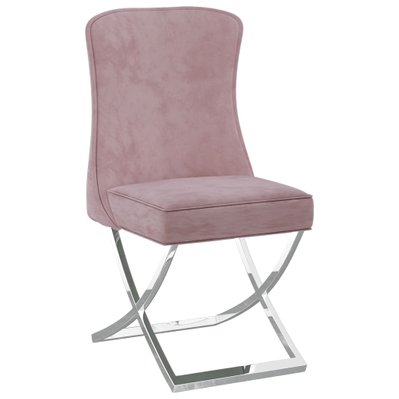 Lot de 2 chaises de salle à manger cuisine design moderne 53x52x98 cm velours rose et inox CDS020952 - CDS020952 - 3001143999784