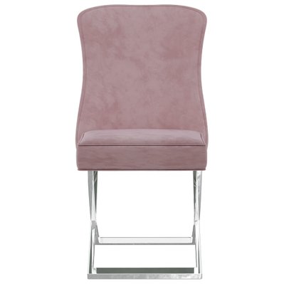 Lot de 2 chaises de salle à manger cuisine design moderne 53x52x98 cm velours rose et inox CDS020952 - CDS020952 - 3001143999784