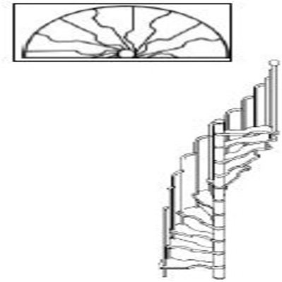 Kronos Escalier en colimaçon gain de place en hêtre et métal gris clair 120 x 60 cm - 62051120 - 5400496300526