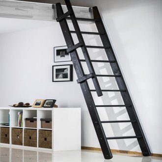 Escalier de meunier extensible pour cage d'escalier 60 x 90 cm - RAL 9005