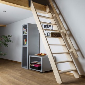 Escalier de meunier extractible pour cage d'escalier : 60 x 90 cm