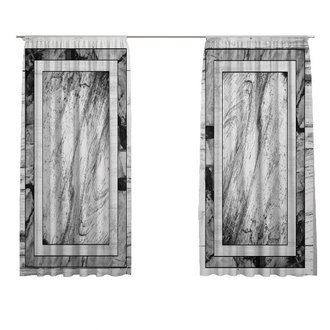 HOMEMANIA Rideau décoratif Geometric Dream - Blanc, Noir, Gris - 140 x 250 cm