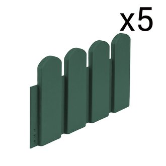 Pack X5 bordures de jardin plates Vert Bois composite 40x20cm