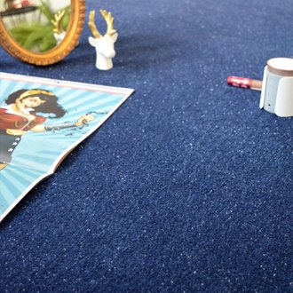 Tapis chambre d'enfant - Pailleté Flash Bleu Marine - 70 x 100 cm Condor