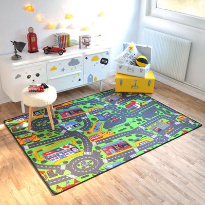 Tapis de jeu enfant - Circuit voiture ville - 145 x 200 cm B.I.G. Floorcoverings Ideal - 3663003003361 - 3663003003361