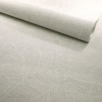Papier peint expansé sur intissé - Botanique - Feuille tropicale beige gris - Rouleau(x)