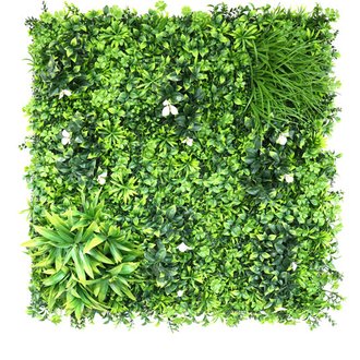 Mur végétal synthétique 1m x 1m - Manoir champêtre - Intérieur et extérieur - 1m x 1m