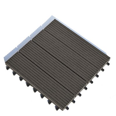 Dalle Terrasse Composite clipsable - Brun Foncé - Lot de 11 dalles 30 x 30 cm - 3663003016712 - 3663003016712