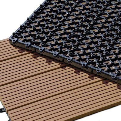 Dalle Terrasse Composite clipsable - Brun Exotique - Lot de 11 dalles 30 x 30 cm - 3663003016729 - 3663003016729