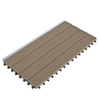 Dalle Terrasse Composite clipsable - Chocolat - Lot de 6 dalles 30 x 60 cm