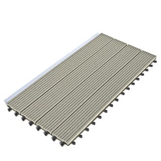 Dalle Terrasse Composite clipsable - Gris - Lot de 6 dalles 30 x 60 cm