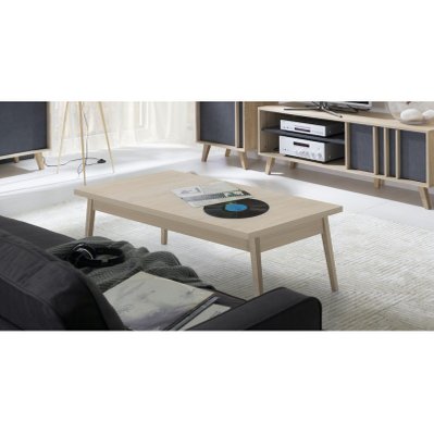 Table basse MALMO coloris sonoma. Produit idéal pour meubler votre salon. Style contemporain. - 2884 - 3664573025838