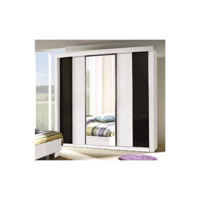 Chambre à coucher complète DUBLIN adulte design blanche. Lit 160x200 cm + armoire + commode + 2 chevets - 565 - 3664573000927