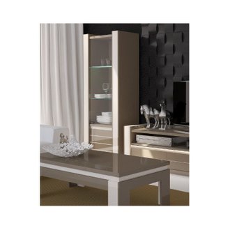Vitrine petit modèle LINA coloris cappuccino avec LED . Idéal pour meubler votre salon ou salle à manger .