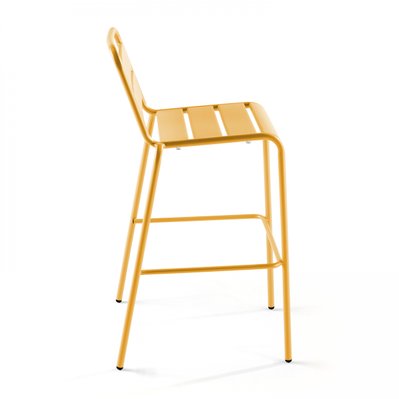 Chaise haute de jardin en métal jaune - Palavas - 104791 - 3663095026095
