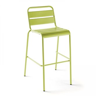 Palavas - Chaise haute de jardin en métal vert