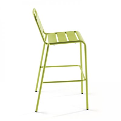 Chaise haute de jardin en métal vert  - Palavas - 104034 - 3663095020024