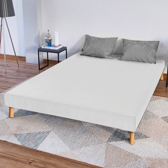 BELLECOUR LITERIE | Sommier tapissier Capucine 160x200 cm | Epaisseur 13 cm | Blanc (pieds non inclus)