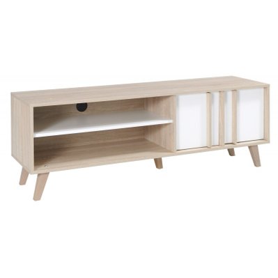 Ensemble de meubles style Scandinave pour votre salon coloris chêne clair et blanc. Collection MALMO - 5321 - 3664573030986