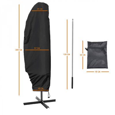 Housse de protection imperméable pour parasol déporté - 205 x 48 - 57 - 25 cm - EGK2058 - 3662348037536