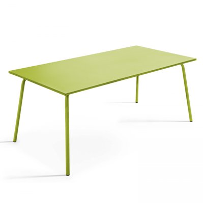 Palavas - Table rectangle acier vert - 106643 - 3663095043603