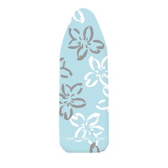 Housse de table à repasser Comfort - modèle moyen flower - Longueur 125 cm x 40 cm - Bleu
