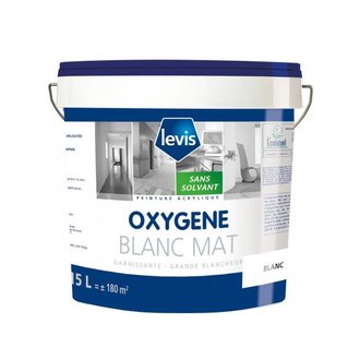 OXYGENE MAT BLANC 15L Peinture mate 0% de solvant ajouté en phase aqueuse - Levis