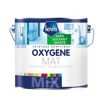 OXYGENE MAT BLANC 5L  Peinture mate 0% de solvant ajouté en phase aqueuse - Levis