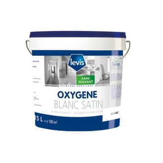 OXYGENE SATIN BLANC 15L Peinture satinée 0% de solvant ajouté en phase aqueuse - Levis