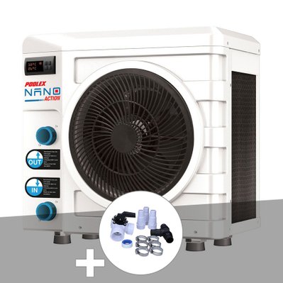 Pompe à chaleur 5 kW Poolex Nano Action + Kit by-pass Ø 32/38 mm - 39771 - 3665872060544