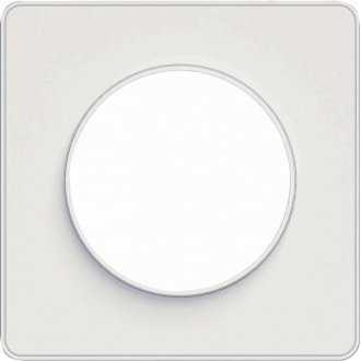 Plaque de finition clipsable - 1 poste - entraxe Ø 71 mm - SCHNEIDER Odace touch - blanc