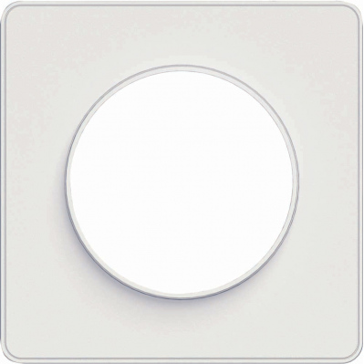 Plaque de finition clipsable - 1 poste - entraxe Ø 71 mm - SCHNEIDER Odace touch - blanc - 3606480460531 - 3606480460531