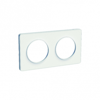 Plaque de finition clipsable - 2 postes - entraxes Ø 71 mm - SCHNEIDER touch - blanc