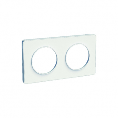 Plaque de finition clipsable - 2 postes - entraxes Ø 71 mm - SCHNEIDER touch - blanc - 3606480460548 - 3606480460548