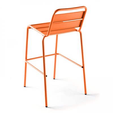 Chaise haute en métal orange - Palavas - 106495 - 3663095041531